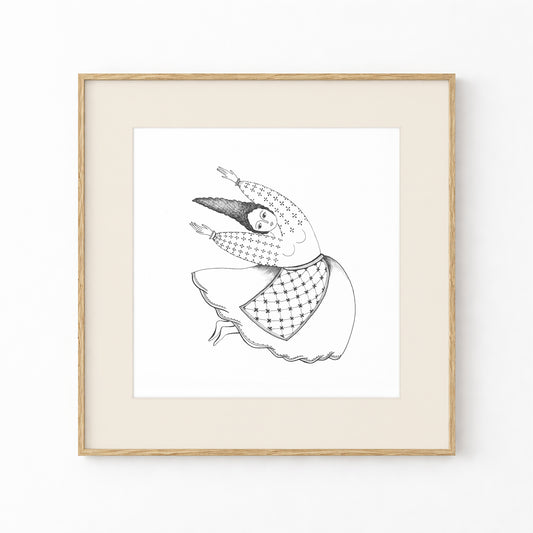 Romanian Folk Art Print, Tale ink Series