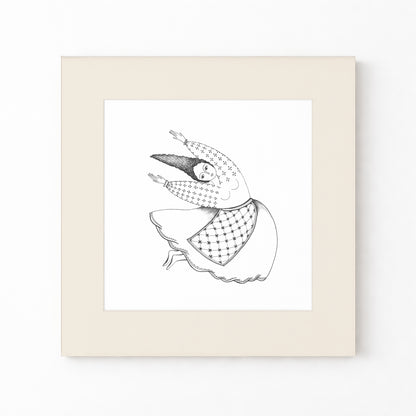 Romanian Folk Art Print, Tale ink Series
