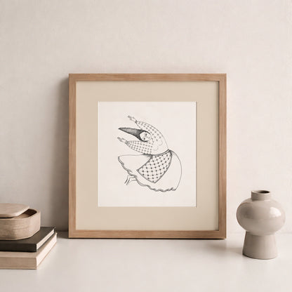 Romanian Folk Art Print, Tale ink Series