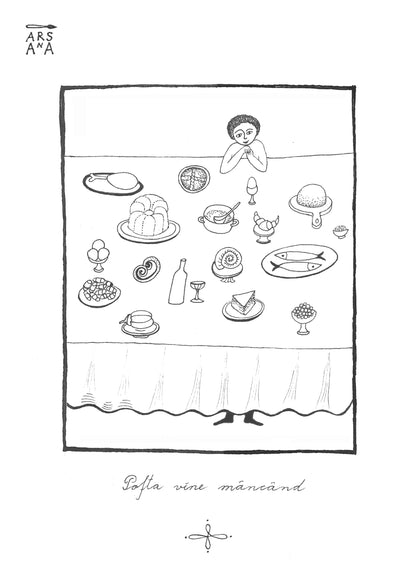 Single Illustrated Postcard, Collection of Romanian Proverbs