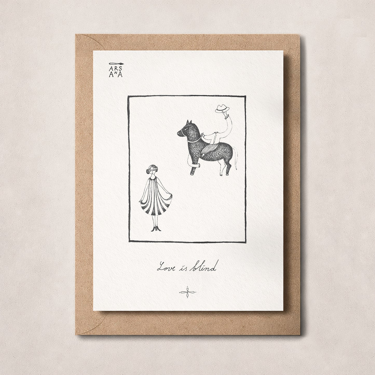 Love & Romance Postcard, Love Is Blind, A6, with Envelope