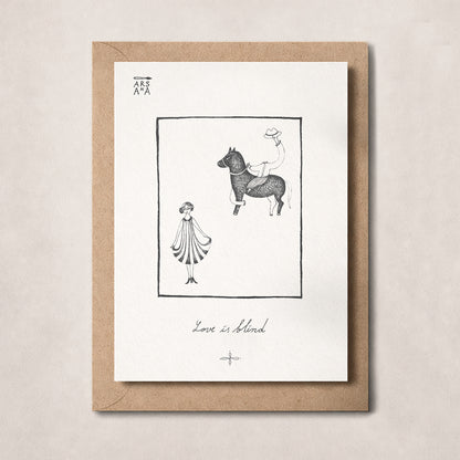 Love & Romance Postcard, Love Is Blind, A6, with Envelope