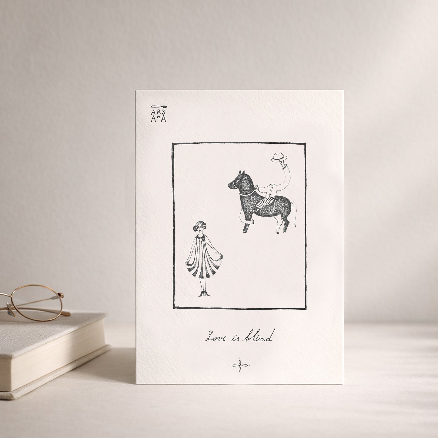 Love & Romance Postcard, Love Is Blind, A6, with Envelope