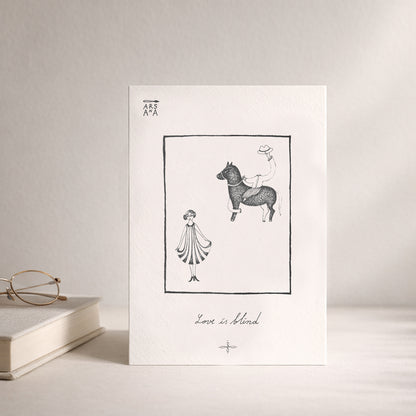 Love & Romance Postcard, Love Is Blind, A6, with Envelope