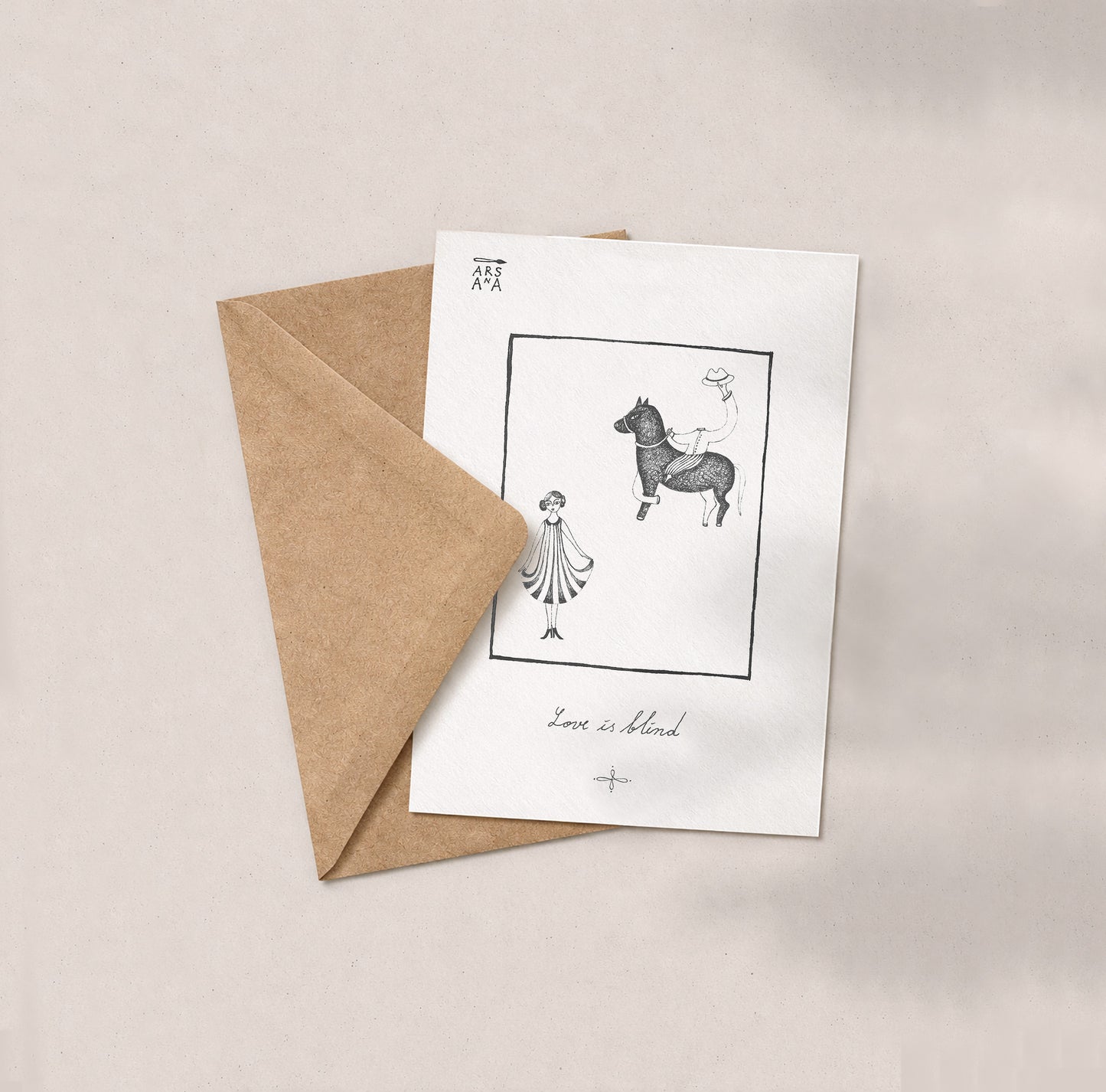 Love & Romance Postcard, Love Is Blind, A6, with Envelope