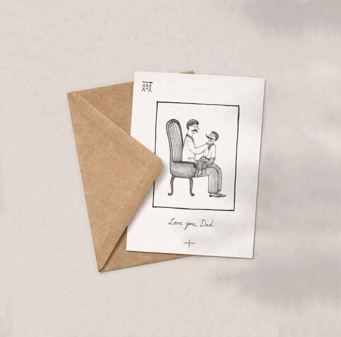 Father’s Day & Love Postcard, Love You Dad, A6, with Envelope