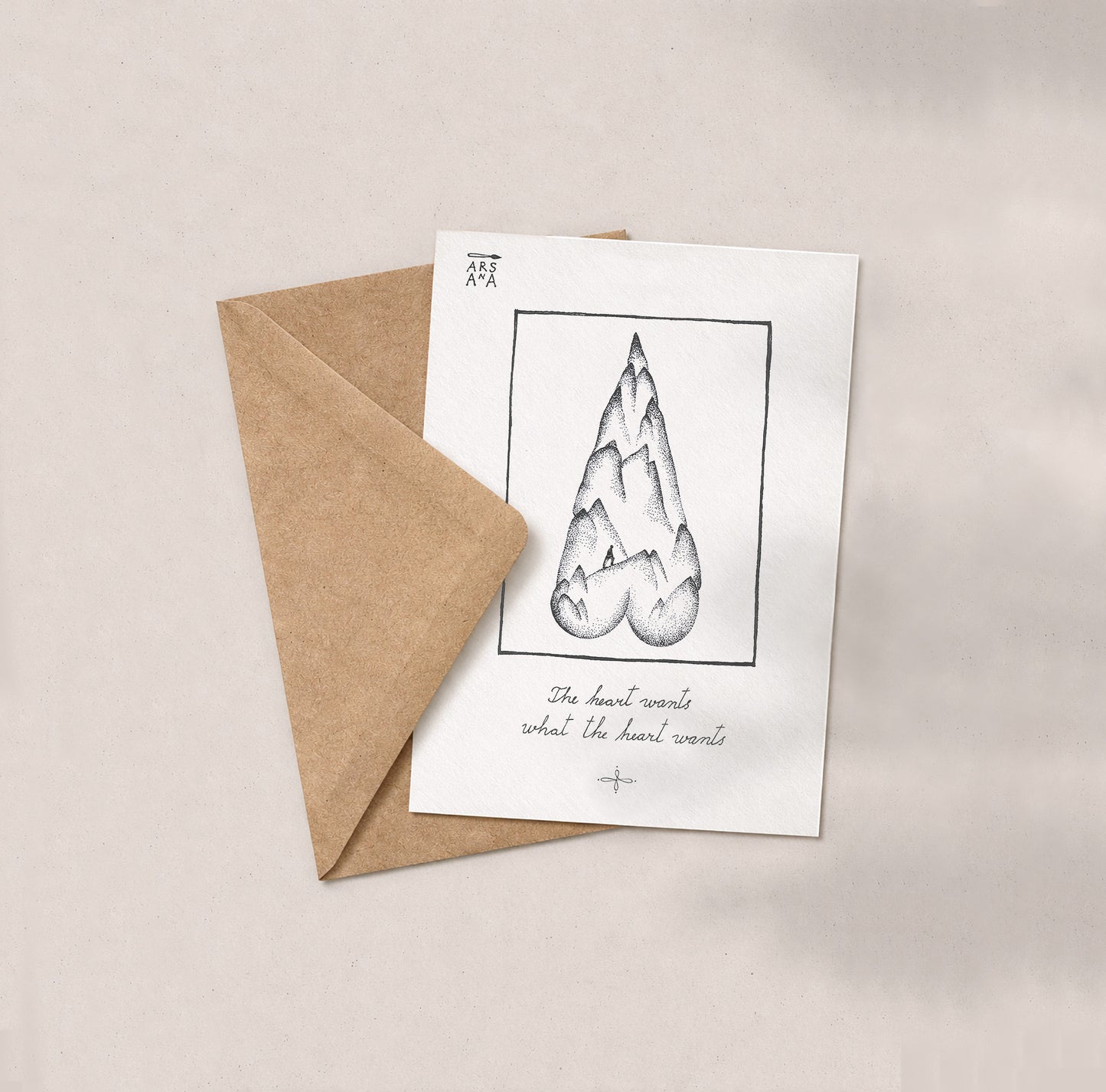 Love & Self-discovery Postcard, The Heart Wants What the Heart Wants, A6, with Envelope