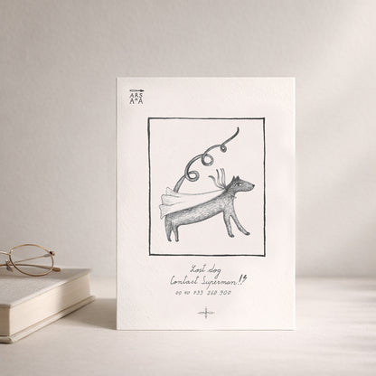 Funny & Dog Lover Postcard, Lost Dog Contact Superman, A6, with Envelope