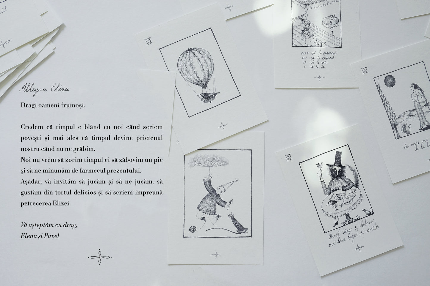 Illustrated invitation, set of 10