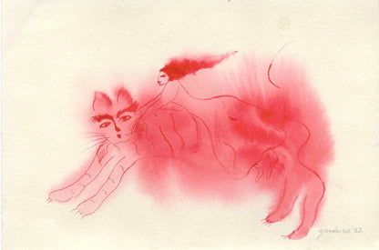 Woman on Cat