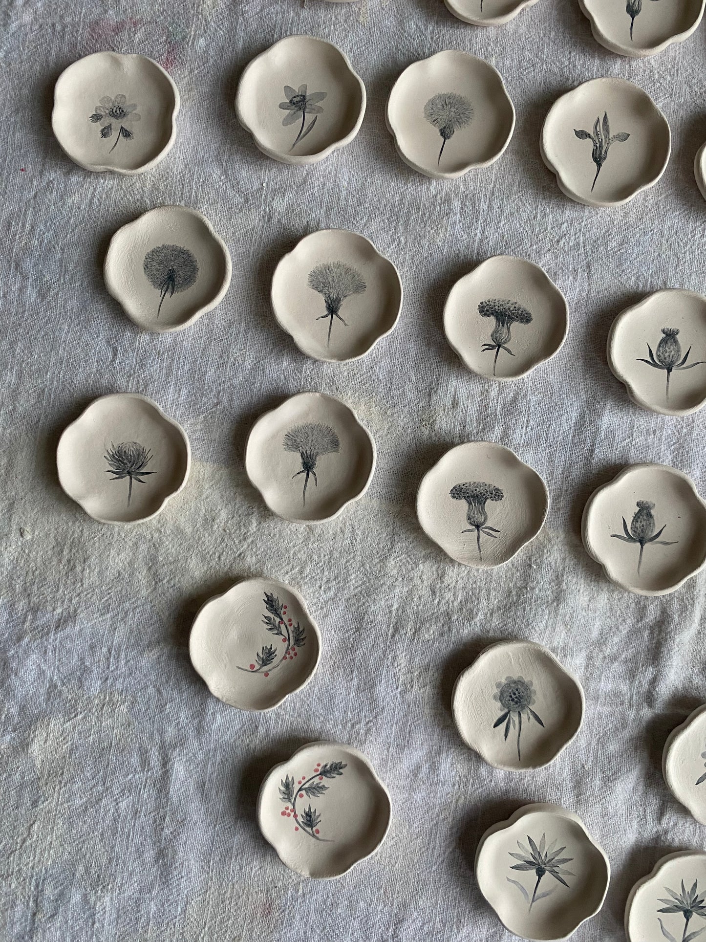Porcelain Earrings. 12 Months Collection