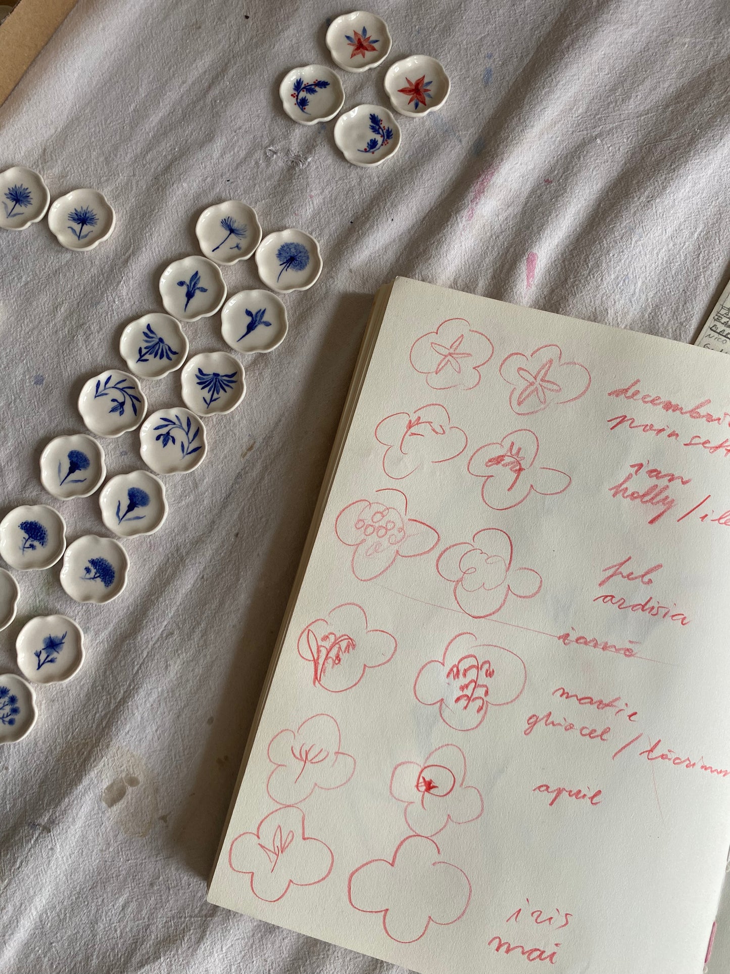 Porcelain Earrings. 12 Months Collection