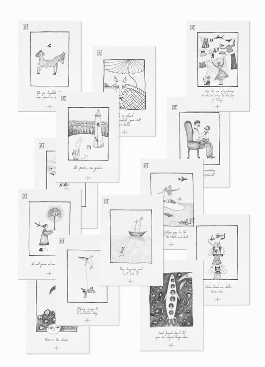 Single Illustrated Postcard, English Version