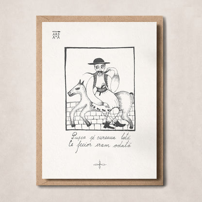 Pușca și cureaua lată, ce fecior eram odată, Colecția Proverbe Românești Ilustrate