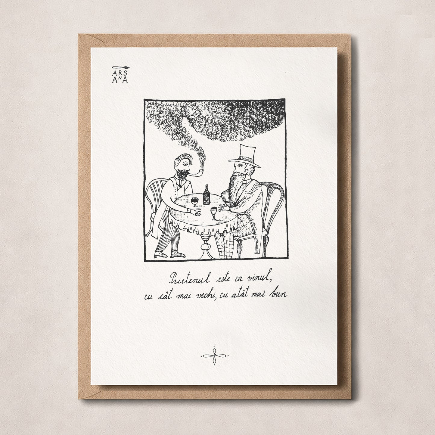 Prietenul este ca vinul, cu cât mai vechi, cu atât mai bun, Colecția Proverbe Românești Ilustrate