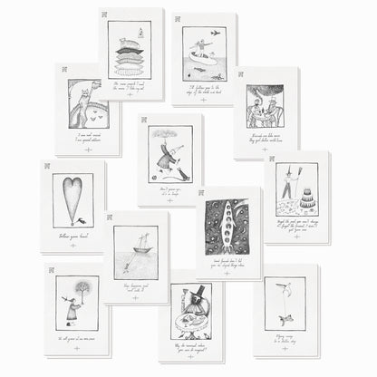 English Sayings Collection, Set of 24 Illustrated A6 Cards with Envelopes