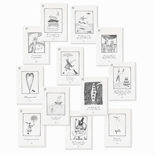 English Sayings Collection, Set of 24 Illustrated A6 Cards with Envelopes