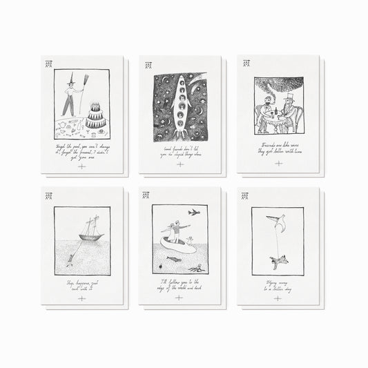 English Sayings Collection, Set of 12 Illustrated A6 Cards with Envelopes