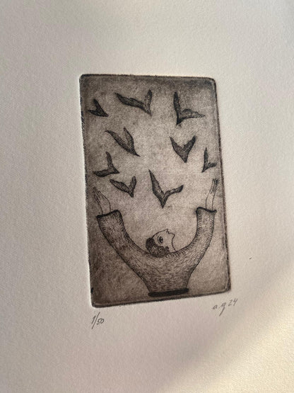 Man with birds