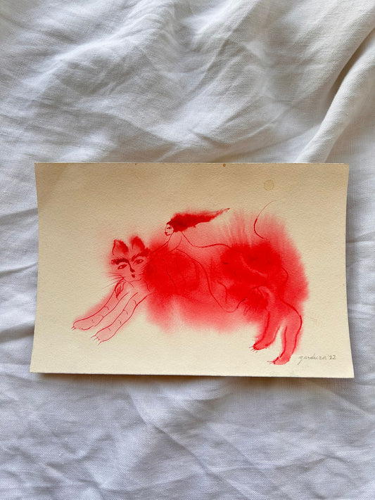 Woman on Cat