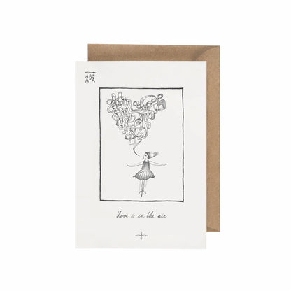 Love, Romance & Heart Postcard, Love Is in the Air, A6, with Envelope