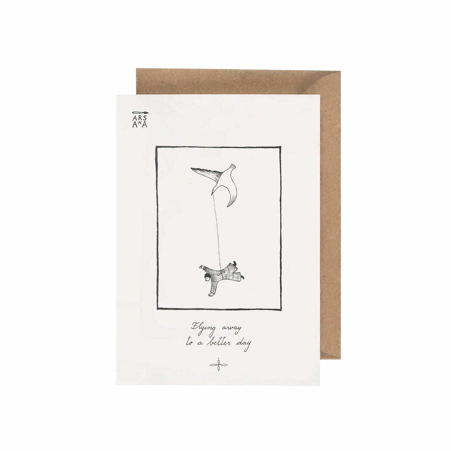 Farewell & New Beginnings Postcard, Flying Away to a Better Day, A6, with Envelope