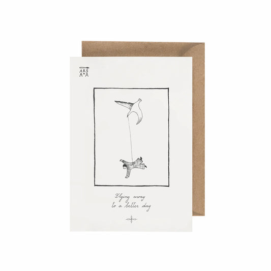 Farewell & New Beginnings Postcard, Flying Away to a Better Day, A6, with Envelope