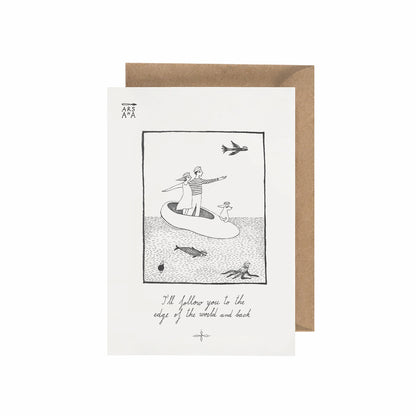 Love & Devotion Postcard, To the Edge of the World and Back, A6, with Envelope