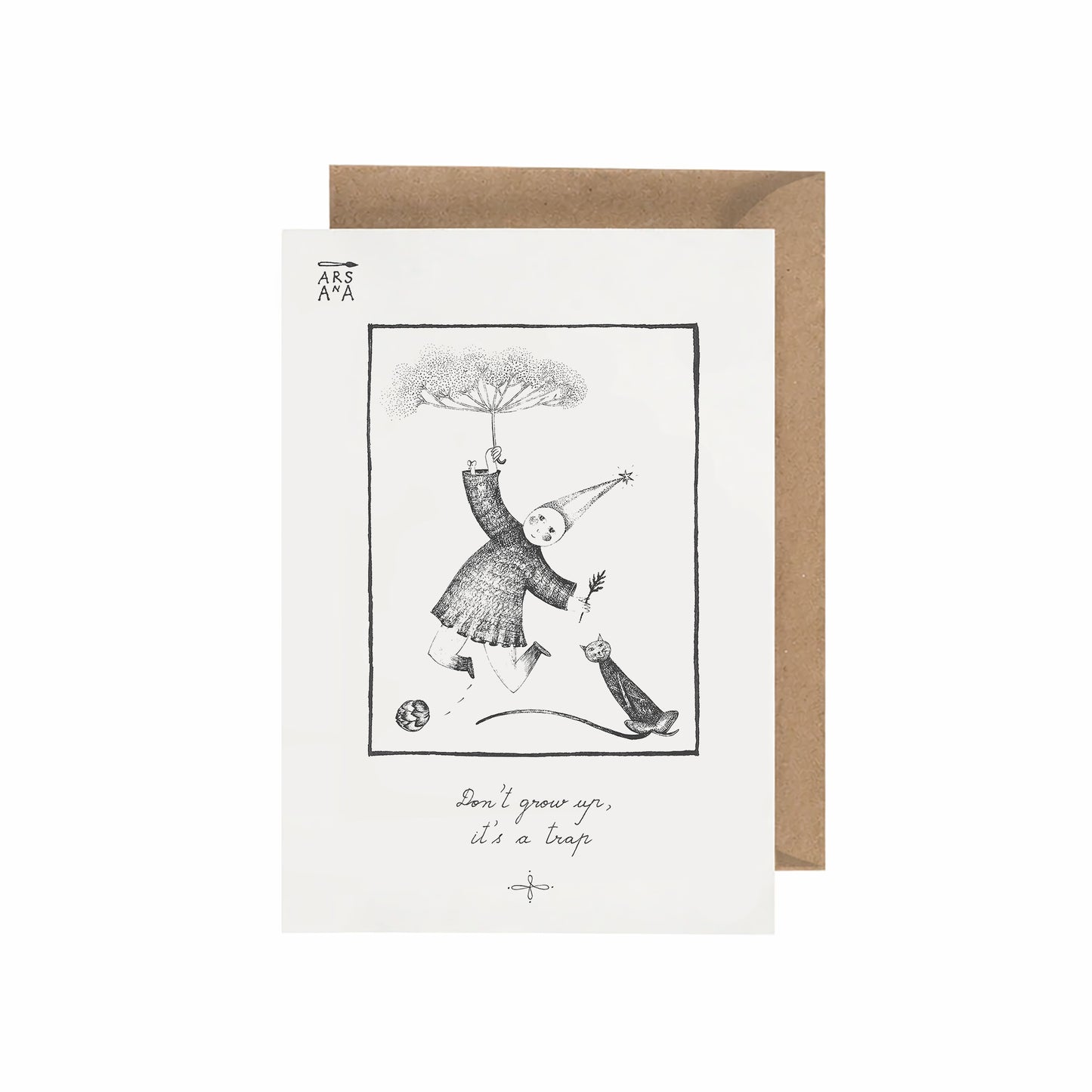 Funny & Birthday Postcard, Don’t Grow Up It’s a Trap, A6, with Envelope