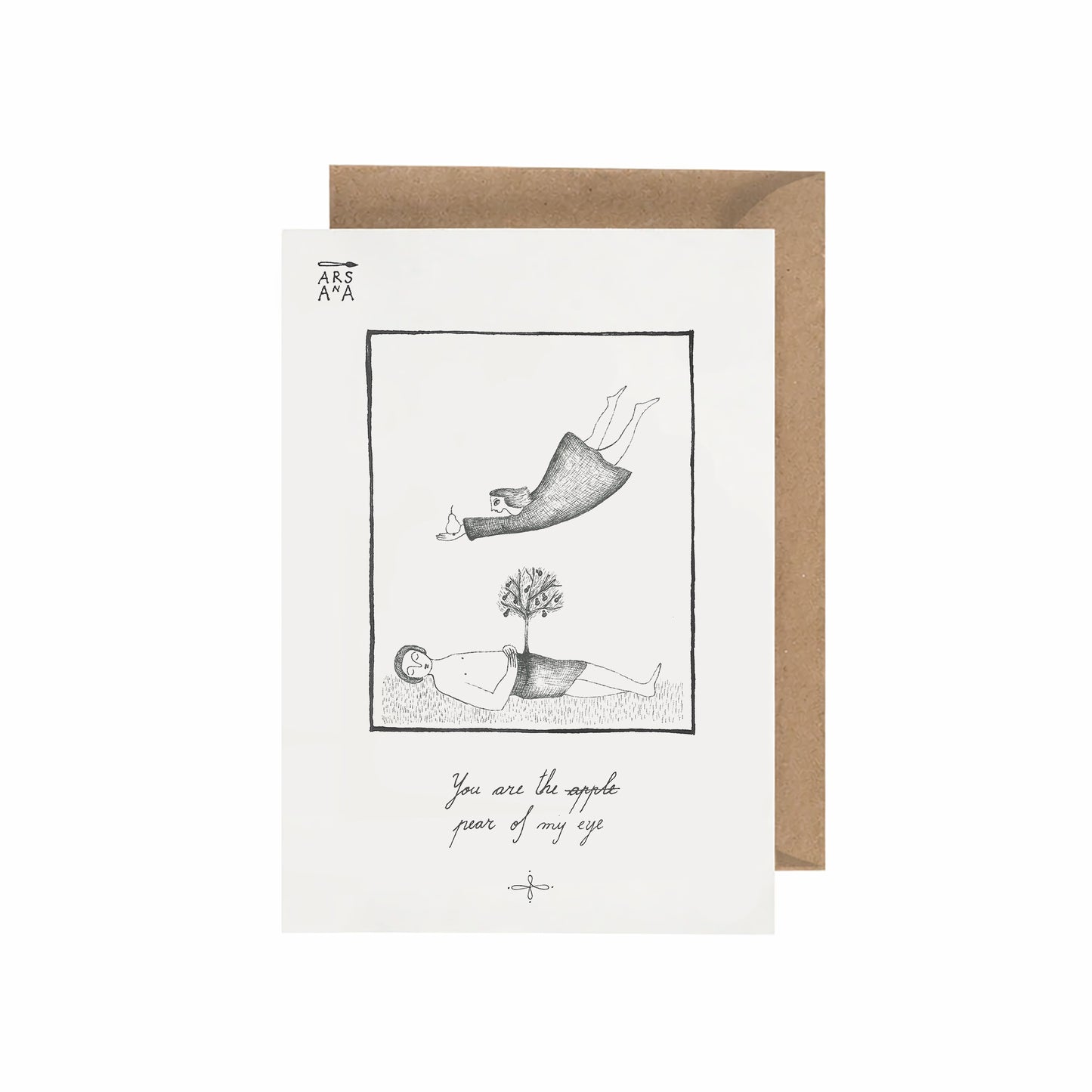 Funny Love Postcard, You Are the Pear of my eye, A6, with Envelope