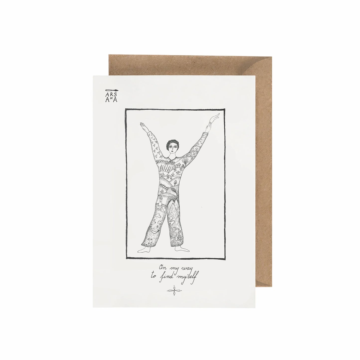 New Beginnings & Self-Discovery Postcard, On My Way to Find Myself, A6, with Envelope