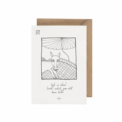 Funny & Birthday Postcard, Life is short, smile , A6, with Envelope