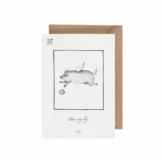 Funny & Everyday Postcard, When Pigs Fly, A6, with Envelope