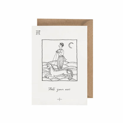 Farewell & Adventure Postcard, Hold Your Oxes, A6, with Envelope