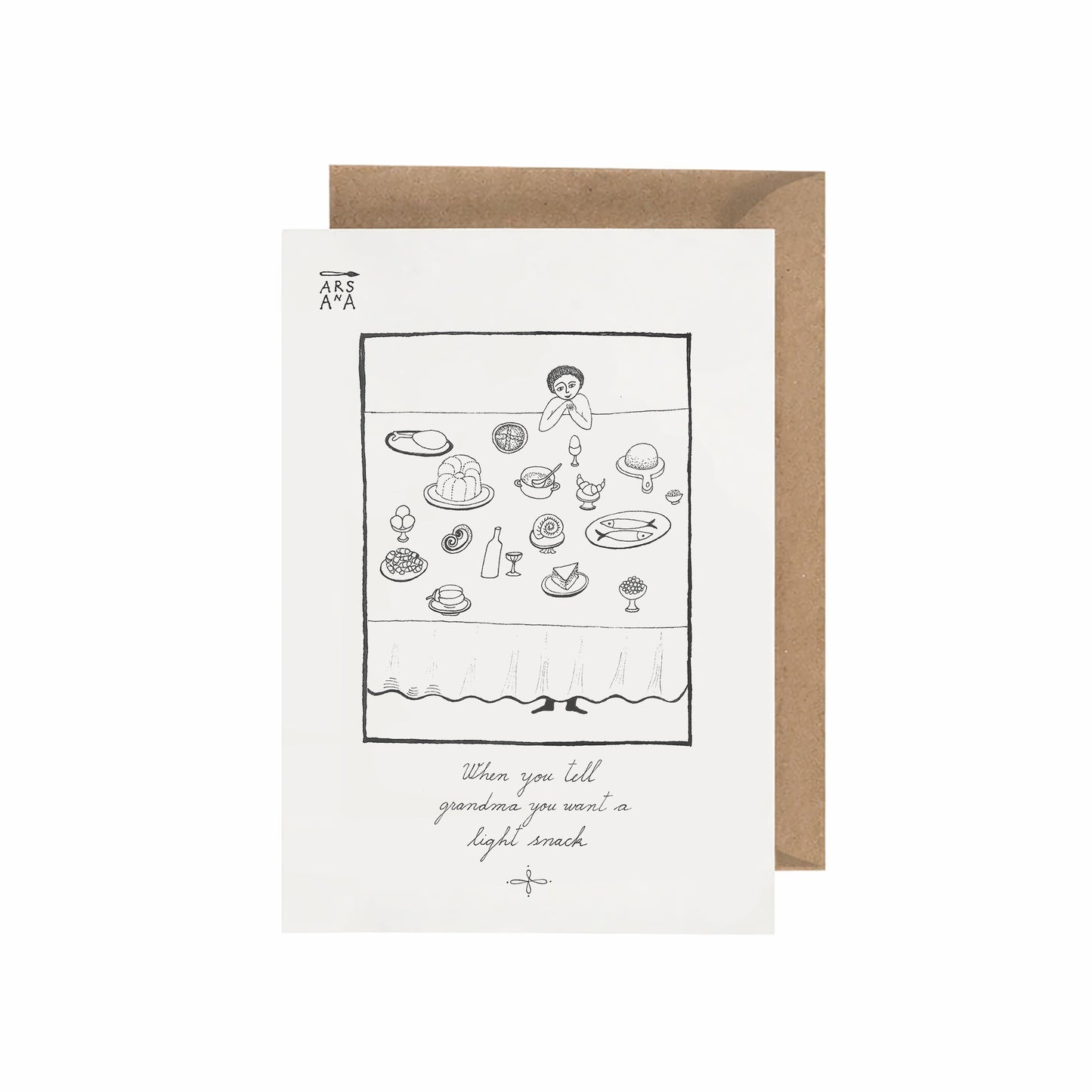 Funny & Family Postcard, Grandma’s Light Snack, A6, with Envelope