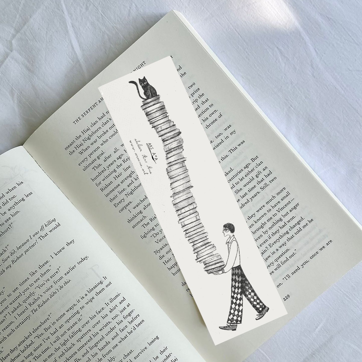 Librarian Bookmark, Illustrated Literary Gift for Book Lovers