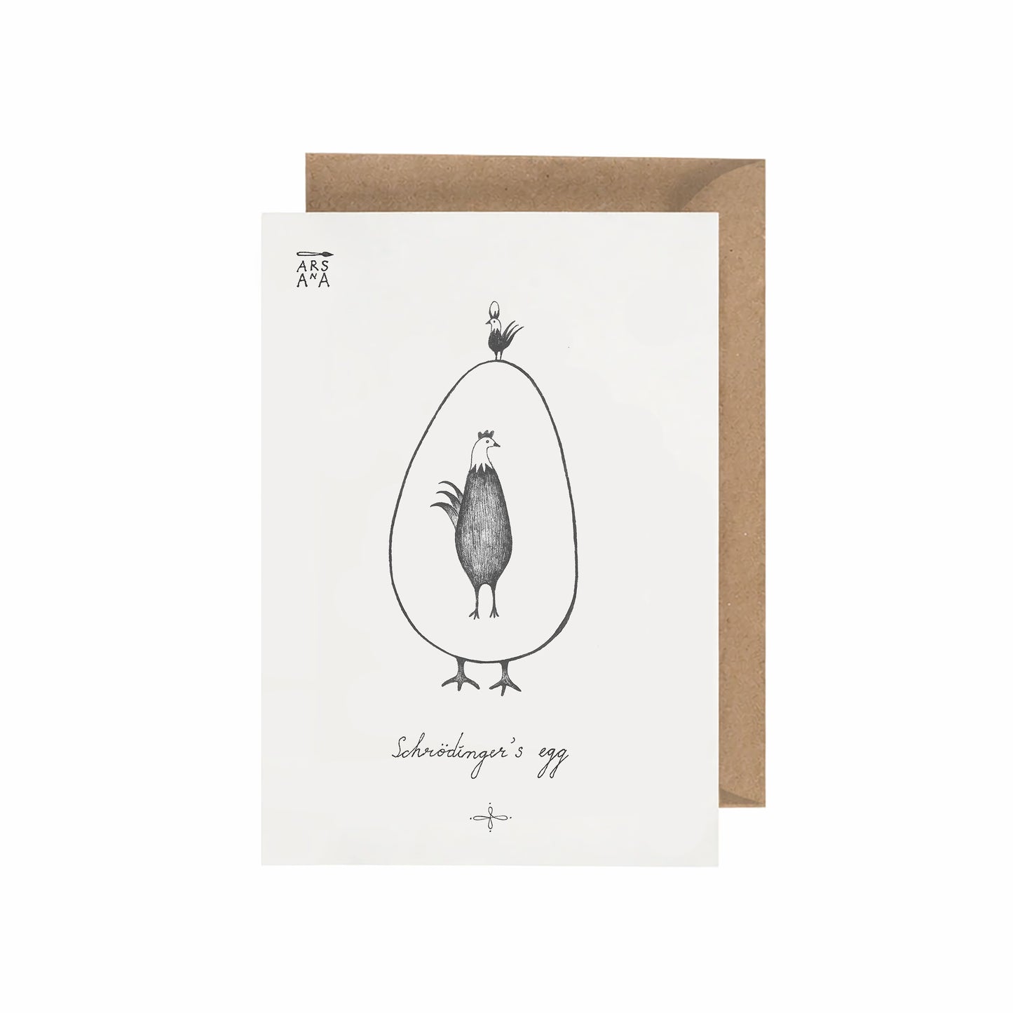 Funny & Nerdy Postcard, Schrödinger’s Egg, A6, with Envelope