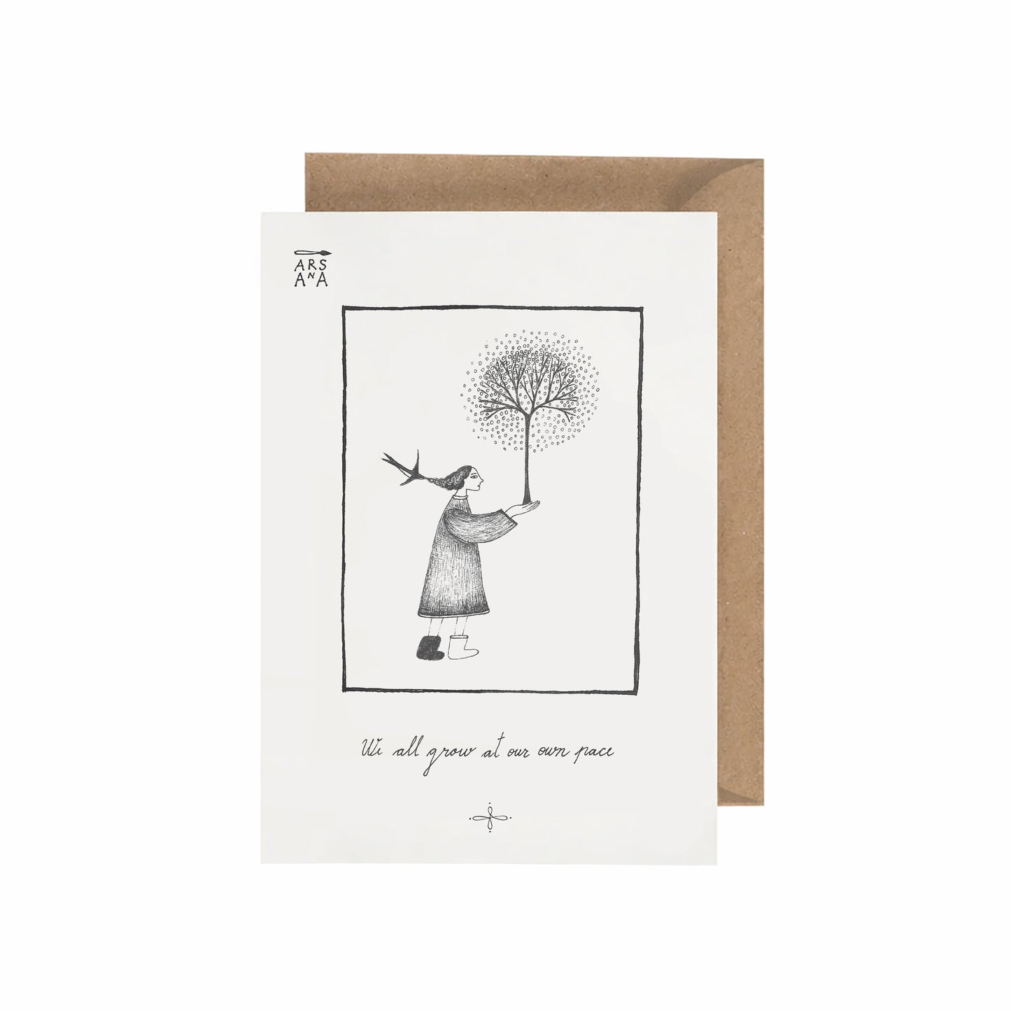 Encouragement & Thinking of You Postcard, We All Grow at Our Own Pace, A6, with Envelope