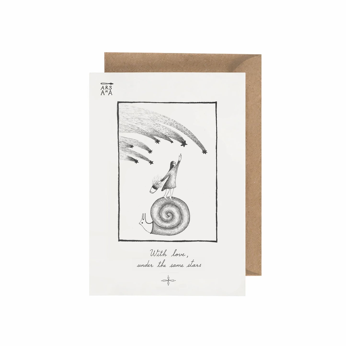 Love & Long Distance Postcard, With Love Under the Same Stars, A6, with Envelope