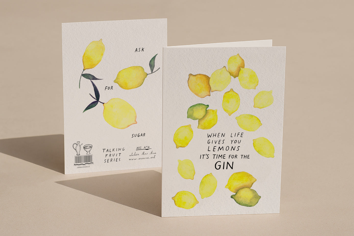 When Life Hands You Lemons It’s Time for Gin, A6, with Envelope