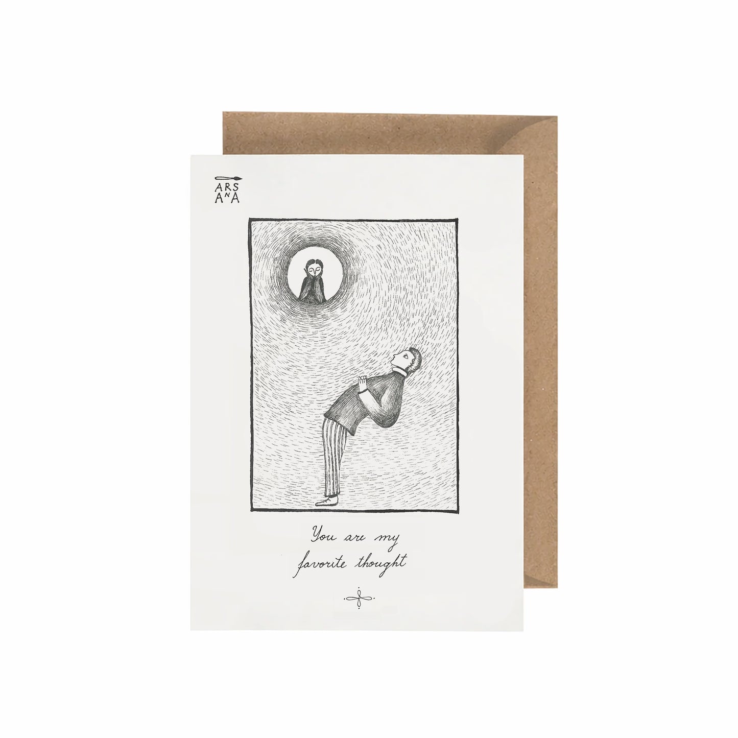 Love & Thinking of you Postcard, You Are My Favorite Thought, A6, with Envelope
