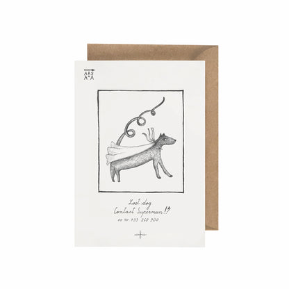 Funny & Dog Lover Postcard, Lost Dog Contact Superman, A6, with Envelope