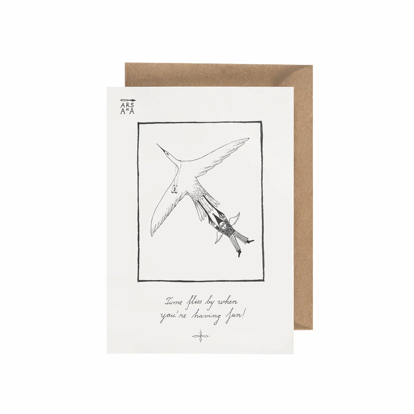 Holiday & New Beginnings Postcard, Time flies by, when you are having fun, A6, with Envelope