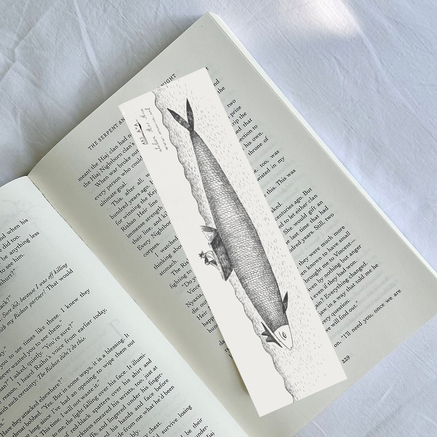 The Fish Bookmark, Illustrated Literary Gift for Book Lovers