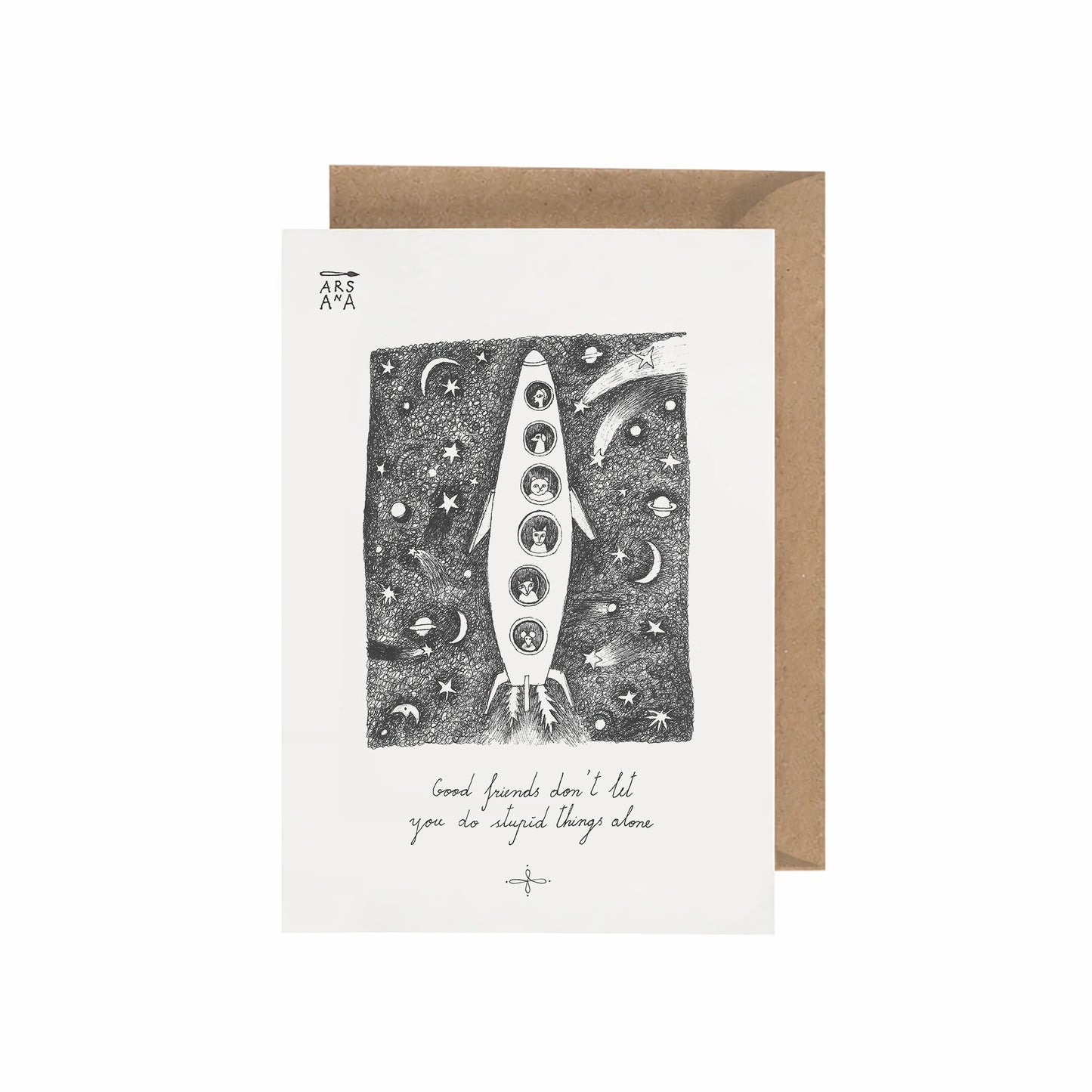 Friendship & Support Postcard, Good Friends, A6, with Envelope