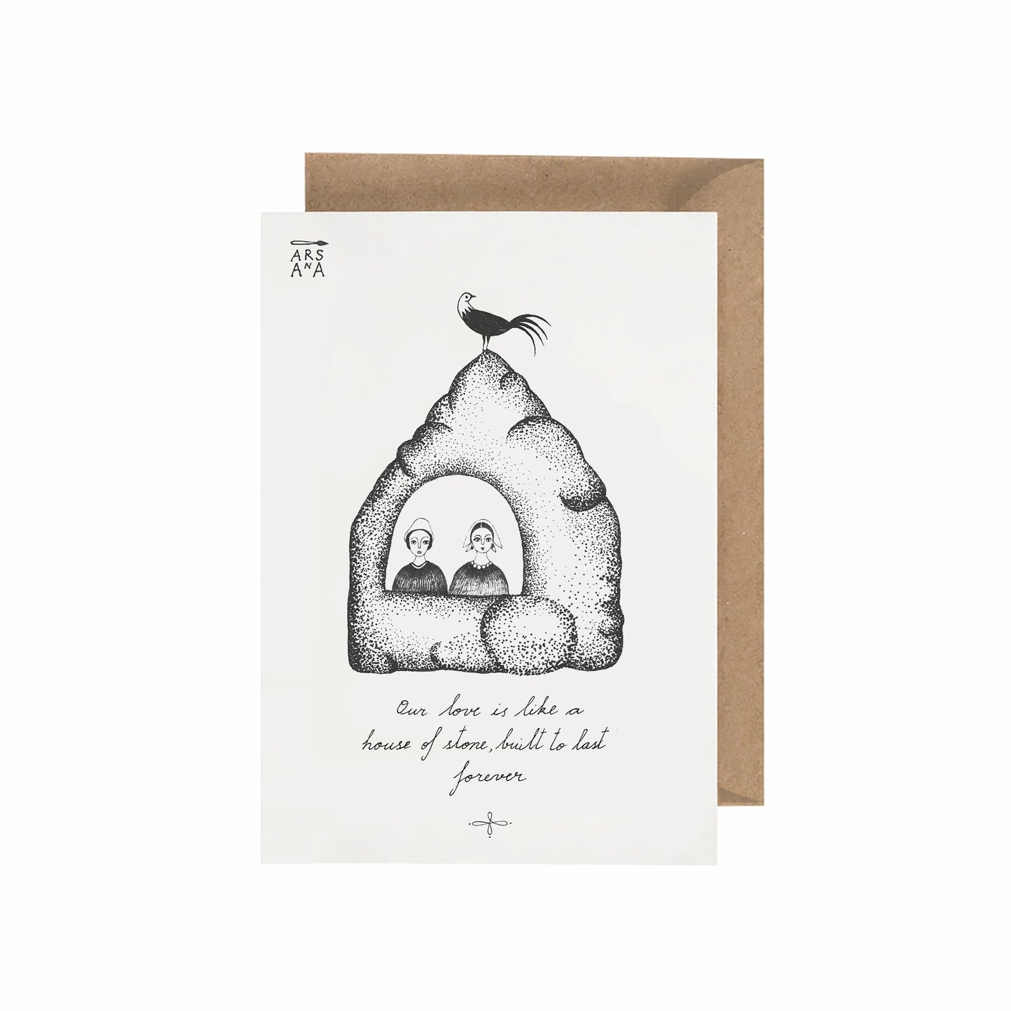 Housewarming & Wedding Postcard, House of Stone, A6, with Envelope