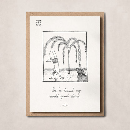 Encouragement & Life Change Postcard, My World Turned Upside Down, A6, with Envelope