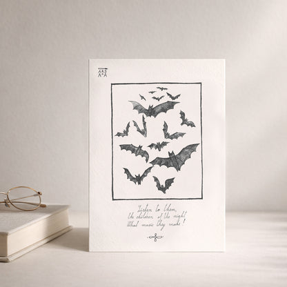 Listen to them, the children of the night, What music they make, A6 with Recycled Envelope