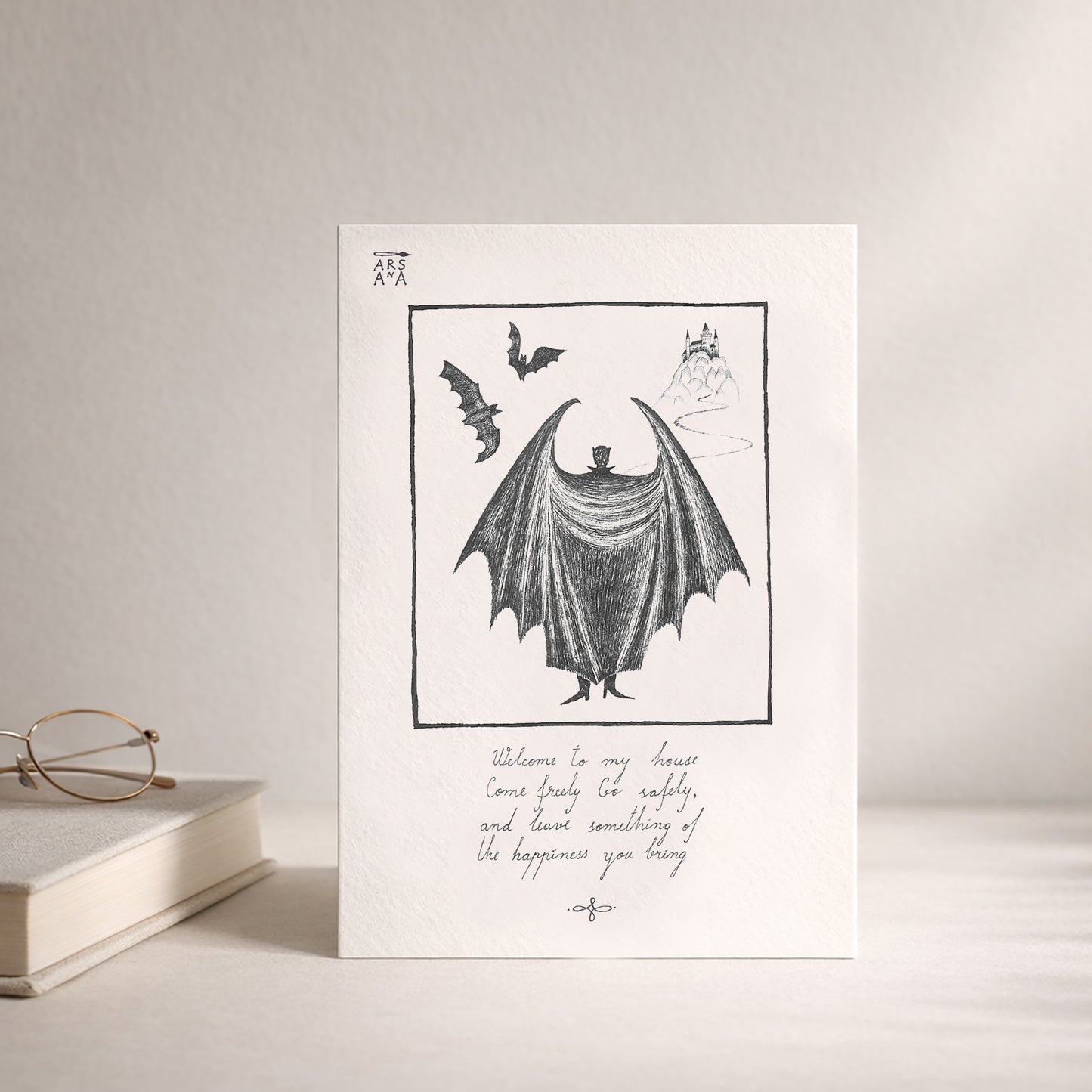 Welcome to my house, Come freely, Co safely and leave something of the happiness you bring, A6 with Recycled Envelope