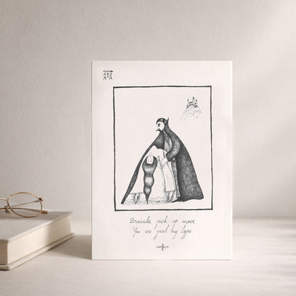 Dracula pick-up move: You are just my type, A6 with Recycled Envelope